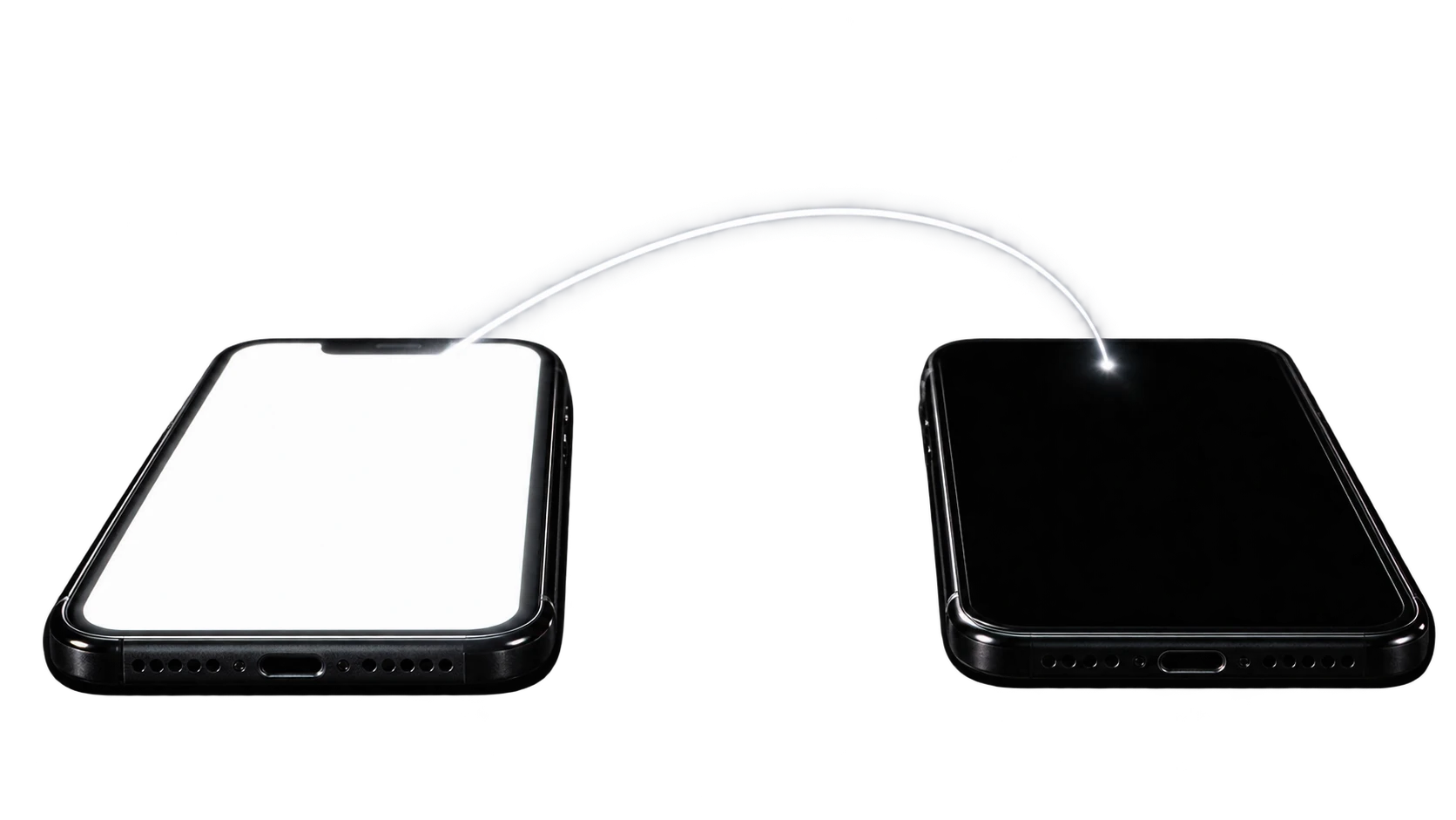 C Sarath Babu's research on driving a hidden Android display. Two phones, one screen lit and one dark, a light trail arcing between them