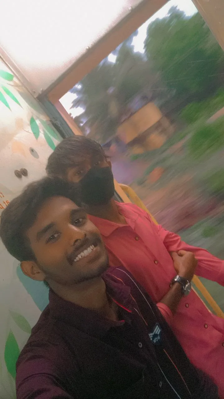 C Sarath Babu's writing on the APSCHE award, 2023. Sarath and Pavan on the train to Vijayawada